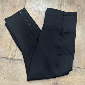 Lululemon Black Fast & Free Crop II *Nulux 19” | Size 6